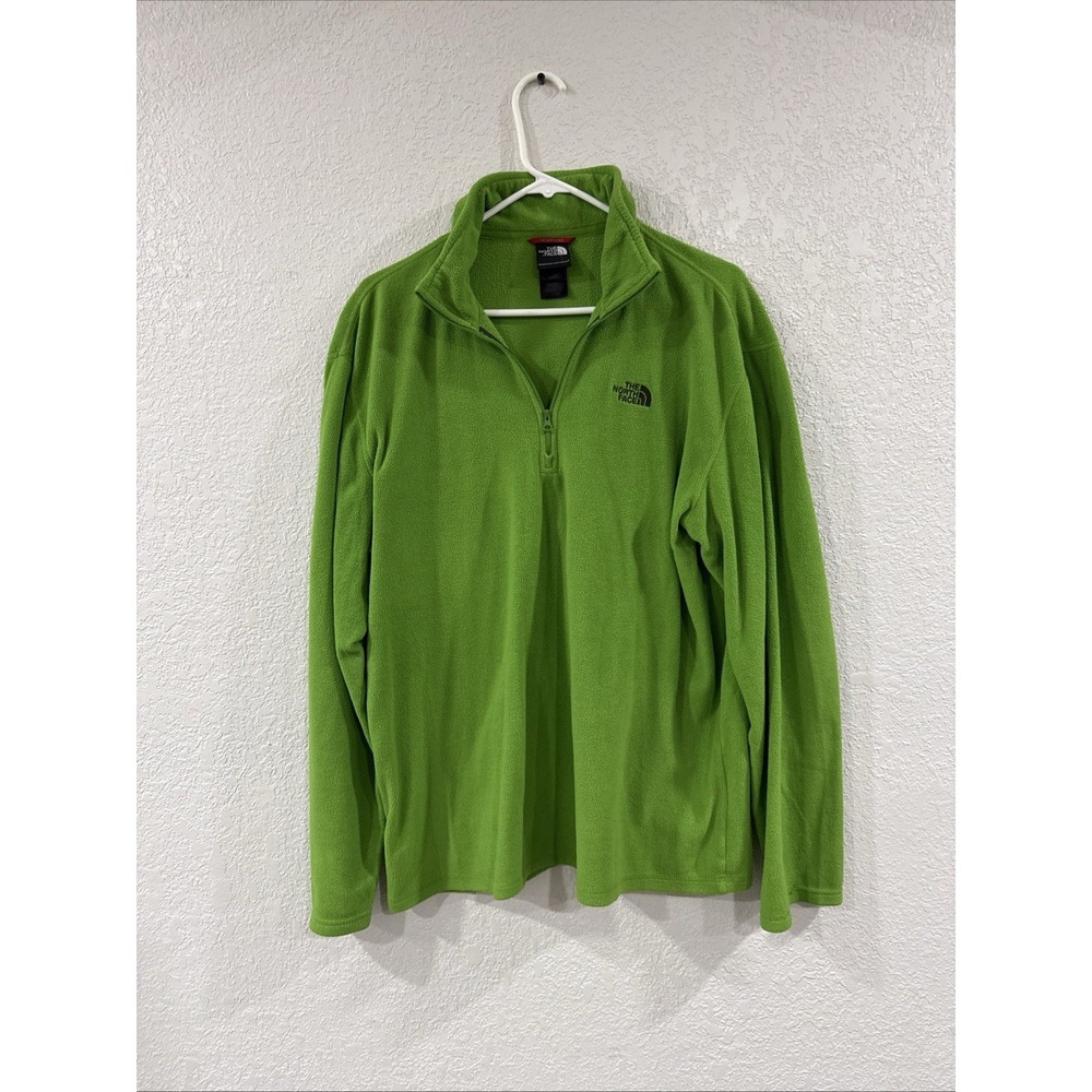 The North Face Green Fleece Quarter Zip Pullover Sweater Sweatshirt. Size LG